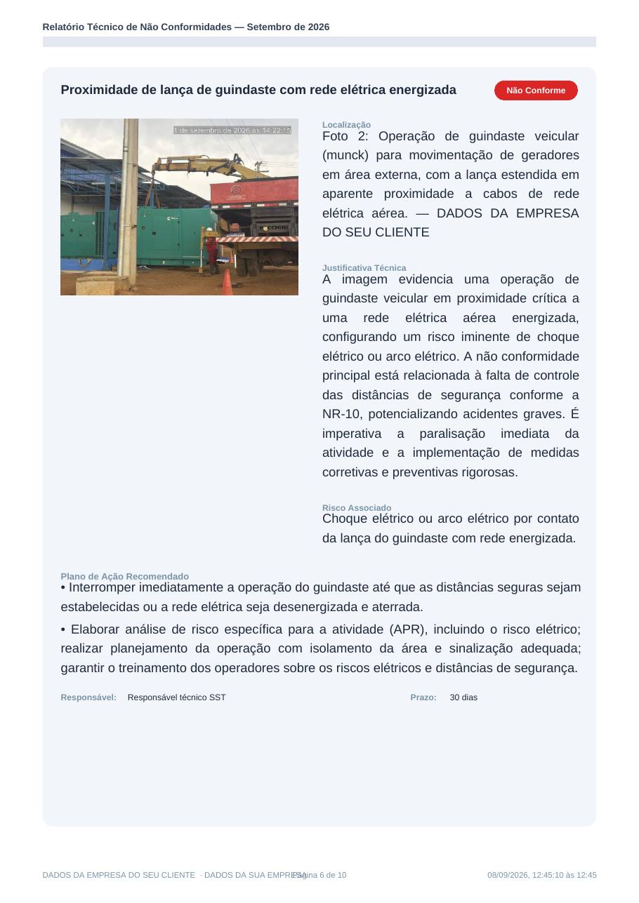 Plano de ação — exemplo de relatório SafeAI